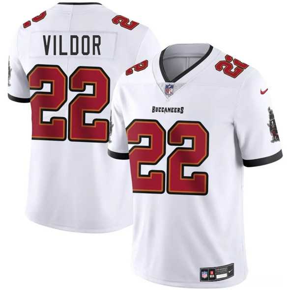 Men & Women & Youth Tampa Bay Buccaneers #22 Kindle Vildor White 2025 Vapor Limited Stitched Jersey->tennessee titans->NFL Jersey